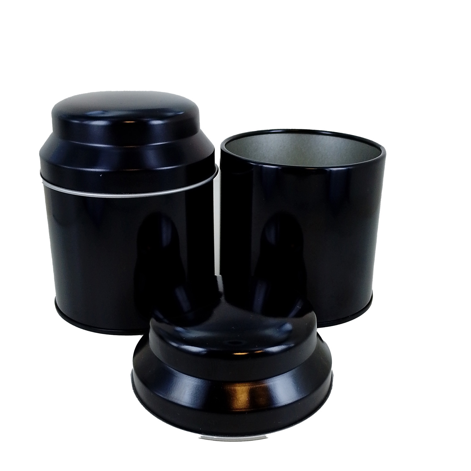 Theeblik  zwart met aroma deksel 7,2 x 9,0 cm 