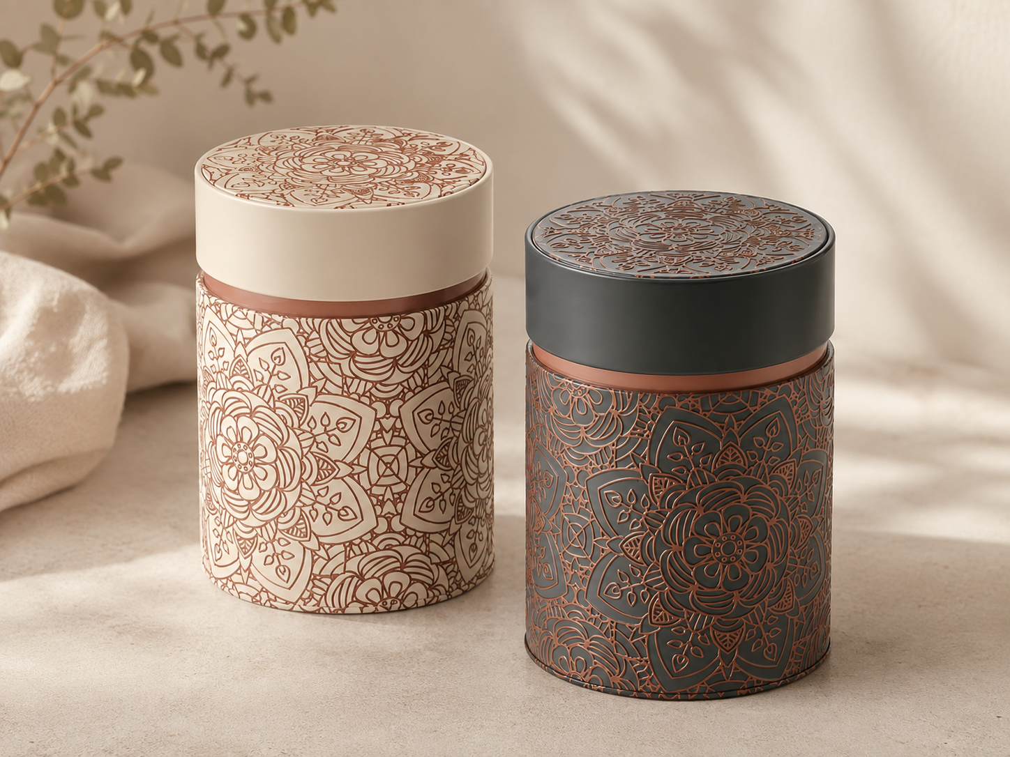 Mandala theeblik set 2 stuks