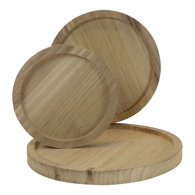 Houten plateau naturel diameter 30