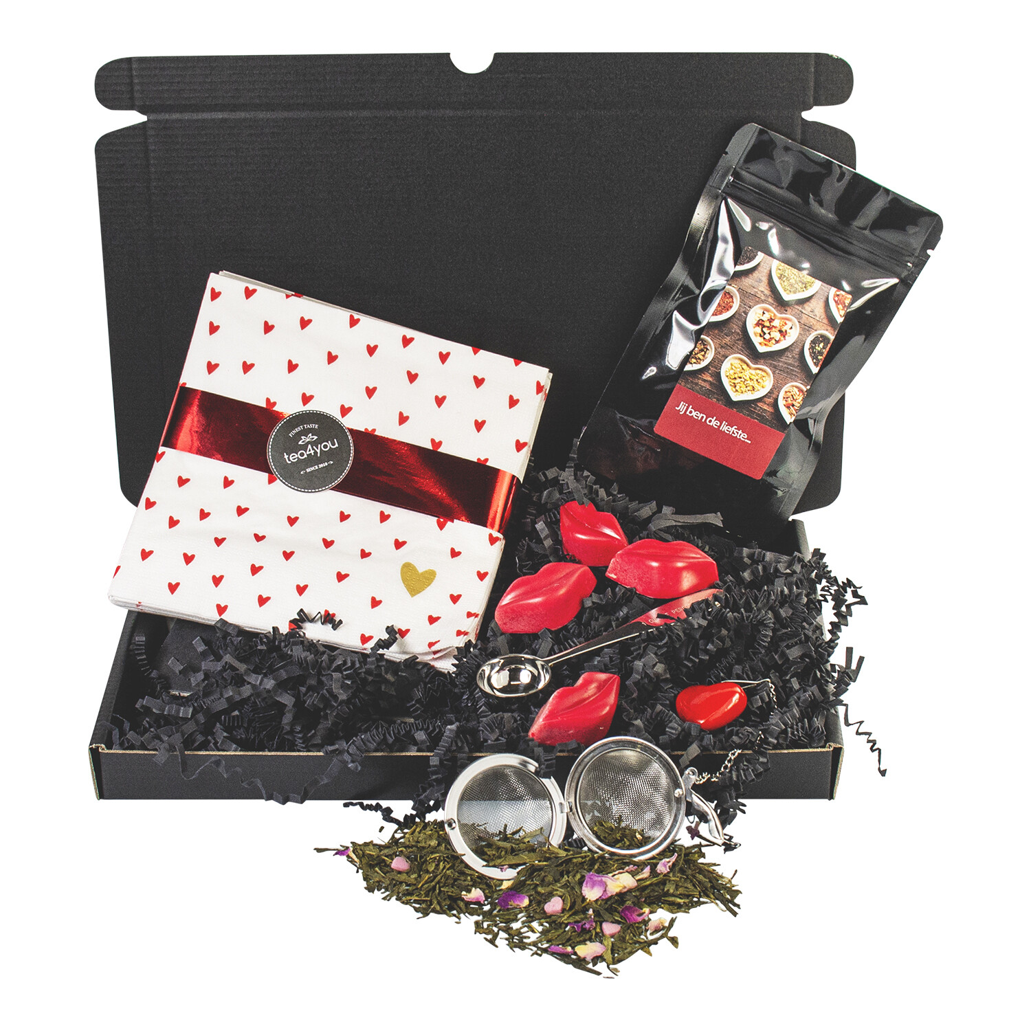 cadeaubox met losse thee en chocolade