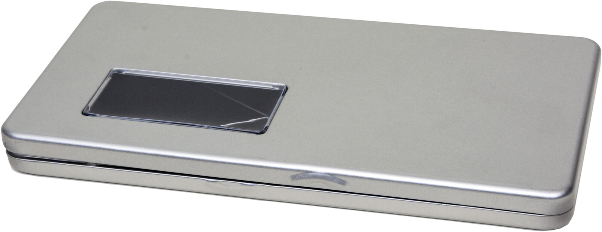 Envelop blik met scharnierdeksel en venster