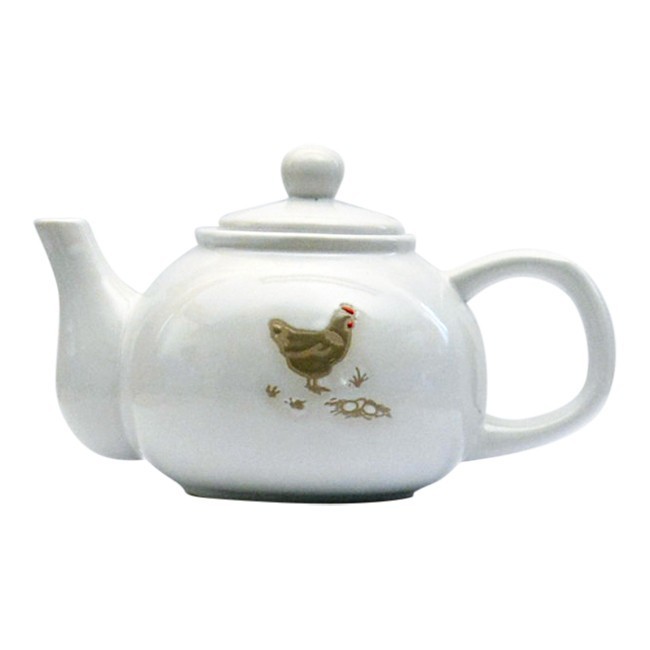Theepot Arlette wit met kip